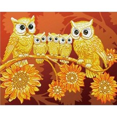 부엉이가족보석십자수