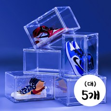 슈케이스 슈박 신발정리대 보관함 투명 수납 대형 가로36cm 세로28.5cm 높이21.5cm 5개 올투명 상품 이미지