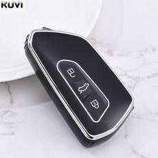 패션 TPU 자동차 원격 키 케이스 커버 쉘 포브 VW 폭스바겐 골프 8 스코다 옥타비아 A8 시트 레온 MK4 액세서리, Silver Black, 1개