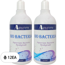 아쿠아테라 관상어용 수족관 수질개선 물갈이 박테리아제, 12개, 500ml