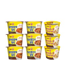 선물)오뚜기컵밥 닭갈비덮밥3입+오삼불고기3입+콩나물해장국밥3입, 오뚜기컵밥닭갈비덮밥3입+오삼불고기3입+콩나물해장국밥3입