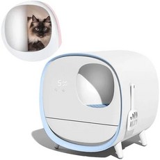 스마트 개 고양이 화장실 배변 상자 탈취제 화장실 훈련 키트 스마트 자동 자체 청소 완전 밀폐형 애완 동물 배변 샌드박스, Smart Blue, 1개