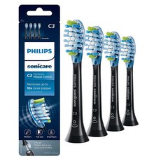 Philips Sonicare 프리미엄 치석 제거 교체용 칫솔모 HX9044/95 브러시싱크 기술 블랙 4팩 110758 911RB, 화이트, 2 Count (Pack of 1)