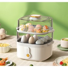 호빵 기계 전기 찜기 만두 계란 에그 편의점 고구마 미니 쿠커 가정용 달걀, 화이트, 미국, [2단] 화이트