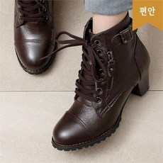 호박슈즈 6cm굽 소가죽워커 앵글부츠 여성부츠 지퍼워커 110256