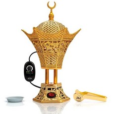 AM Regulator Electric Incense Burner - Oud Frankincense Resin Burner with Adjustable Timer - Hilal, 1개, 금 - 프랑킨센스레진