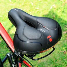 넘버쓰리 MTB 자전거안장 자전거방석 충격흡수쿠션, 1개, 레드-충격흡수용