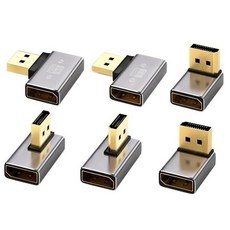 DisplayPort 1.4 상하좌우 90도 꺾임 메탈 연장젠더 8K 60Hz UHD 디스플레이포트(DP) 위쪽 아래쪽 오른쪽 왼쪽 꺽임형 ㄱ자, 1개, 좌향90도꺾임(MT594)