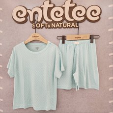 앙떼떼 NC경산점 [도트 쿨3부 라운지 B] MINT GREEN 150 160사이즈 반팔실내복 시원한소재 여름내복