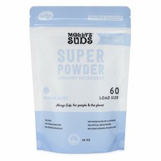몰리스 서즈 Mollys Suds Super Powder Detergent 슈퍼 파우더 효소 세탁세제 오션 미스트 1.7kg, 1개