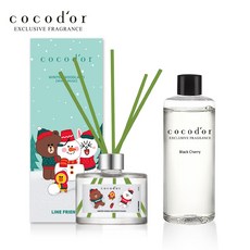 [코코도르] 브라운앤프렌즈 디퓨저 200ml + 리필액 200 ml, 02_라인/해피홀리데이즈(블랙체리) + 뉴CO리필/로즈퍼퓸