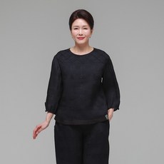 하랑한복 엄마옷 신상인견블라우스 솔길드리 네이비
