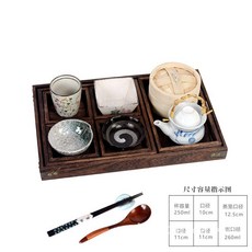 일식 1인식기세트 6P 혼밥 일식가정식 도자기 우드트레이 그릇세트, I 세트