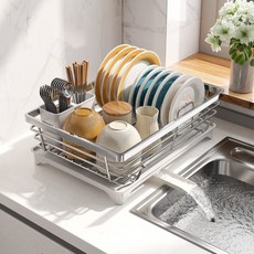 홈블렌드 클린 스텐 식기건조대 물빠짐 1단, 1개