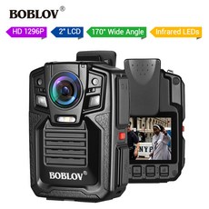 BOBOLOV HD 6602 64GB 1296P Ambarela Body Camera Wearable 20 LCD HDMI Police Mini 비디오 레코더 미니 Cam미니 캠코더, 01 32GB