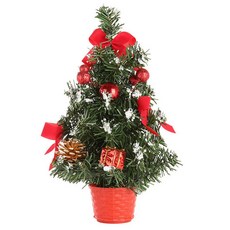 ZHU DIY 탁상 크리스마스 트리 장식 작은 나무 미니, 빨간색