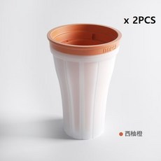 슬러시 메이커 얼음컵 매직 슬러시 얼음잔 스무디 컵 150ML, 자몽오렌지, 2개