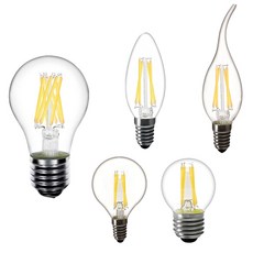 E14 LED 촛불 전구 E14 C35 필 라 멘 트 빛 ST64 E27 LED 램프 교체 25w 40w 50w 백열 LED 전구 E27 220V A60 bombilla|LED, 1개, C35L E14 Bulb, Not Dimmable