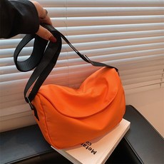 여성용 크로스바디 백 지퍼 나일론 레트로 디자인 호보 언더암 백 올매치 일본 스타일 숄더 크로스 바디 토트 10 대 트렌디, [02] orange