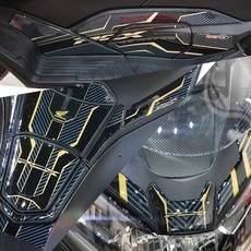 혼다 PCX 21년 3D 에폭시 카본 스타일 계기판+사이드+센터커버+V가니시 스티커 모토패드, 골드