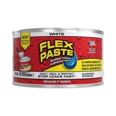 Flex Paste 플렉스 페이스트 1lb 캔 흰색 방수 페인트 가능 퍼티 스패클 실란트 충전 틈새 균열 구멍 물과 공기 차단 내자외선 벽 드라이월 EPDM 콘크리트 지붕 RV, White - 월플렉스