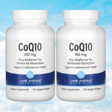 레이크에비뉴 코큐텐 코엔자임Q10 코엔자임큐텐 바이오페린 100mg 150소프트젤, 2개, 150캡슐, 150정