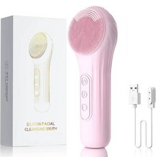 진동클렌저 실리콘 브러시 전동 세안기 진동브러쉬 진동클렌징 전동클렌저 전기 페이스 스크러버 클렌저 브러시 모공 클렌징 음파 진동 얼굴 마사지기 IPX7 방수 페이셜 클렌징, 없음, 3) Pink