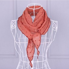 도트 면 레이스 롱 스카프