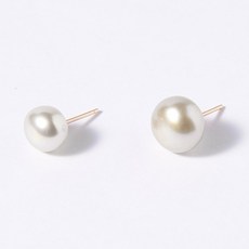 영희네금빵 14k GF 화이트 납작 천연담수 귀걸이