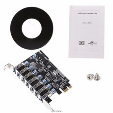 [해외] 7 포트 SUPERSPEED USB 3.015 핀 SATA 전원 커넥터 PCI EXPRESS 카드 어댑터 + 소프트웨어 CD 드라이버 고, 상세내용표시, 상세내용표시