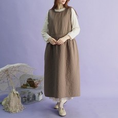 [내추럴가든]프레첼 멜빵 본딩 원피스