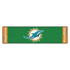 FANMATS NFL Miami Dolphins Nylon Face Putting Green Mat FANMATS NFL 마이애미 돌핀스 나일론 페이스 퍼팅 그린 매트, 1