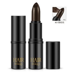 헤어라인 커버 쉐도우 정리일회용 헤어 염색 인스턴트 그레이 루트 커버리지 컬러 수정 크림 스틱 임시, 01 Black-brown, 1개