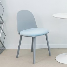[카미코코] 벨벳방석 인테리어 의자 플라스틱 사출 식탁의자 카페의자 책상의자, 6) 블루그레이, 1개
