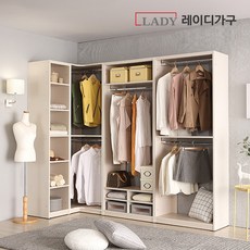 레이디가구 이안 드레스룸 코너형 3400 A형, 크림아이보리