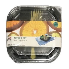 모두원 나누미 도시락 세트 3개입 / 181x181mm 도시락통 소스통 포크 각 3개입