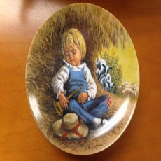 Little Boy Blue Mother Goose Collector Plate by John McClelland John McClelland의 Little Boy Blue Mo, 본상품, White, Blue, Orange, Yellow, B, 1개