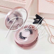 3초 착붙 자석 눈썹 속눈썹 핑크박스 자연스러운 마그네틱 속눈썹 셀프연장 아이 소품, 깜찍한볼륨스타일
