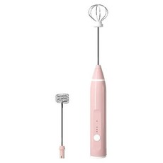 핸드믹서 반죽기 핸드블렌더 1 PCS 전기 우유 프로더 휴대용 계란 비터 USB 충전식 핸드 헬드 커피 블렌더 밀크 셰이커 믹서 포머 푸드, 1) 분홍색