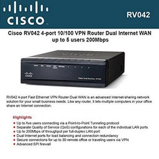 Cisco RV042 4-port 고속 랜포트 VPN Router-Dual WAN - 4 x 10/ 100Base-TX, 상세내용참조