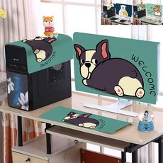 컴퓨터 먼지커버 덮개 24in 27in 오염방지 3종세트, 북극곰, 1개