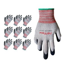 나이텍스 장갑 P200 핏 안전 작업 손바닥 코팅 글러브 10켤레 / Nitex P200 FIT MG Safety Coating Gloves 10pairs, S, 10개