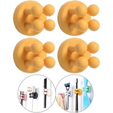  5팩 케이블 클립 X 2팩 자체 접착식 전원 스트립 홀더 USB 케이블전원 코드와이어 정리용 관리 코드 정리기 데스크탑 소켓 걸이식 벽걸이 홈 오피스용 고정 장치, 4 Pcs Yellow 