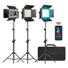 RGB LED 영상 조명 880RS 60W 사진 조명 키트 밝기 조절 LED 패널 LCD 스크린 유튜브용 블루투스 조절 조명 사진조명, 1.WHITE, 1개