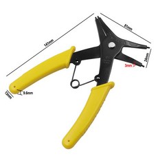 호환 바이크 오토바이 트럭용 핫 플라이어 서클립 스냅 링 그립 긴 코 1.2mm 90 도 벤딩 50 mm, [02] Yellow B, 1개