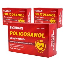 BIOBRAIN 바이오브레인 폴리코사놀 20mg 타블렛, 3개, 90정