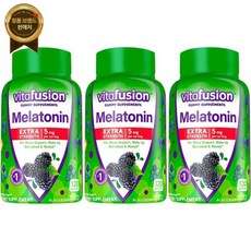 Vitafusion 엑스트라 스트렝스 잠잘오는 블랙베리 5mg 120캔(3팩), 3개, 120정