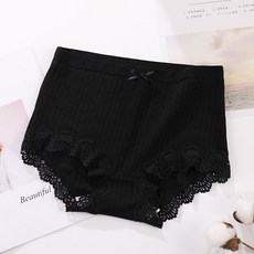 케엠물 빨간 속옷 여성의 순수한 면화 원활한 레이스 중간 허리면 높은 허리 웨딩 플러스 사이즈 플러스 지방 산후