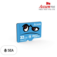 액센 프리미엄 Class10 UHS-1 캐릭터 micro SD 카드, 32GB, 5개