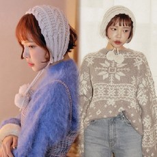 위니인터내셔날 SD 패션잡화 꽈배기 니트 6877 귀마개 블랙 남녀공용털귀마개